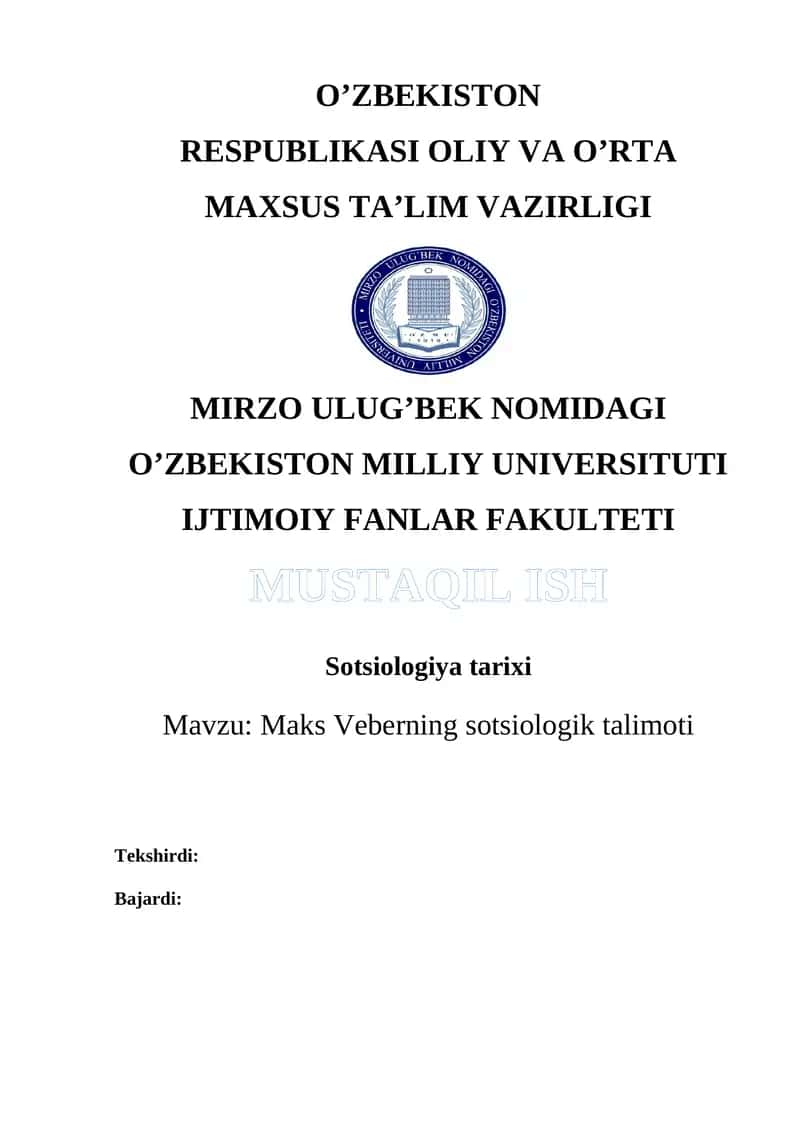 Maks Veberning sotsiologik talimoti