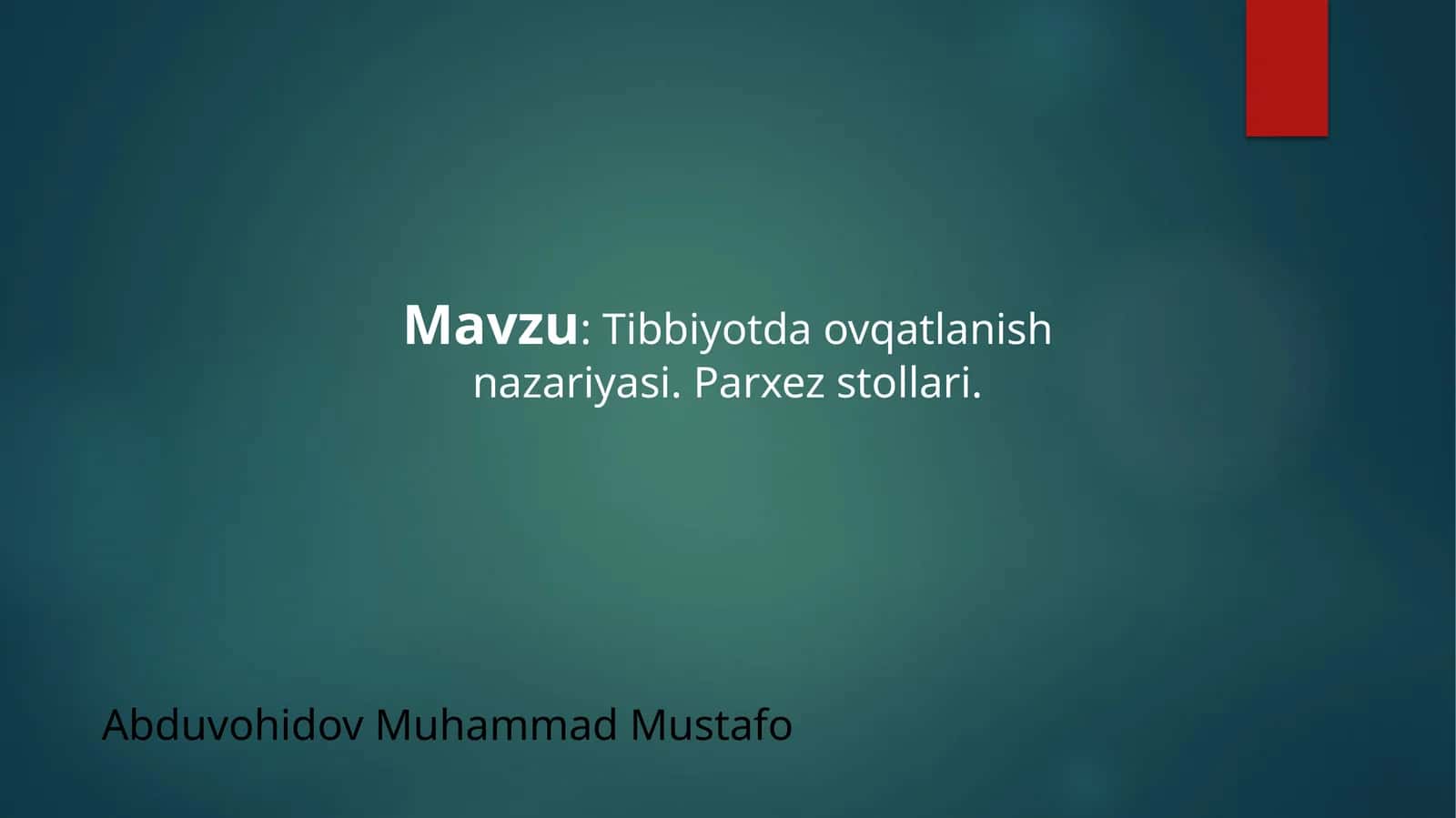 Tibbiyotda ovqatlanish nazariyasi. Parxez stollari