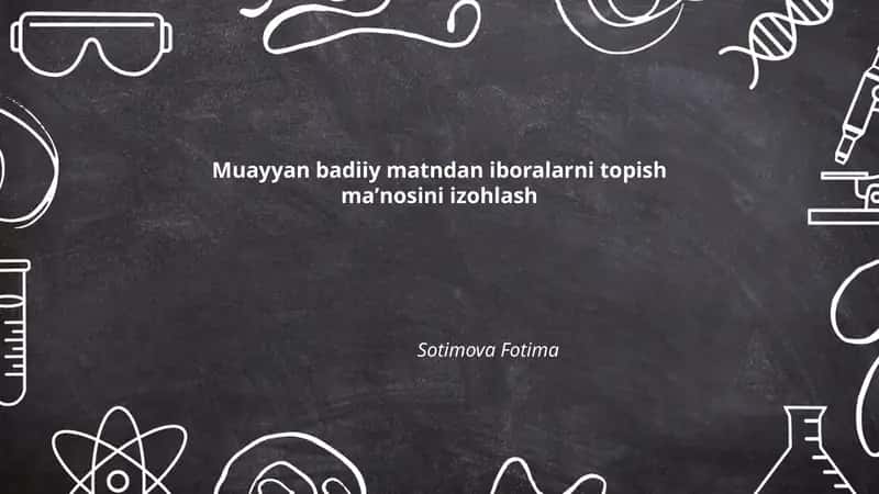 Iboralarni aniqlashning metodikasi badiiy matnda