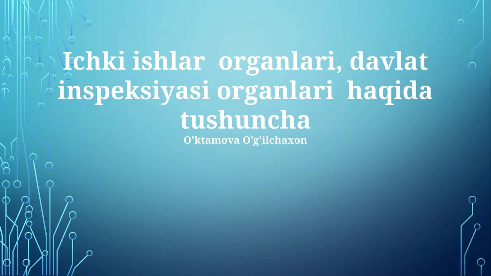 Ichki ishlar organlari, davlat inspeksiyasi organlari haqida tushuncha