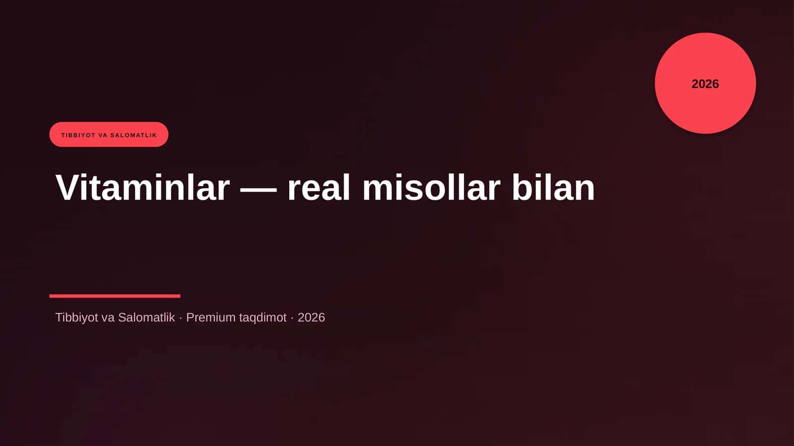 Vitaminlar — real misollar bilan