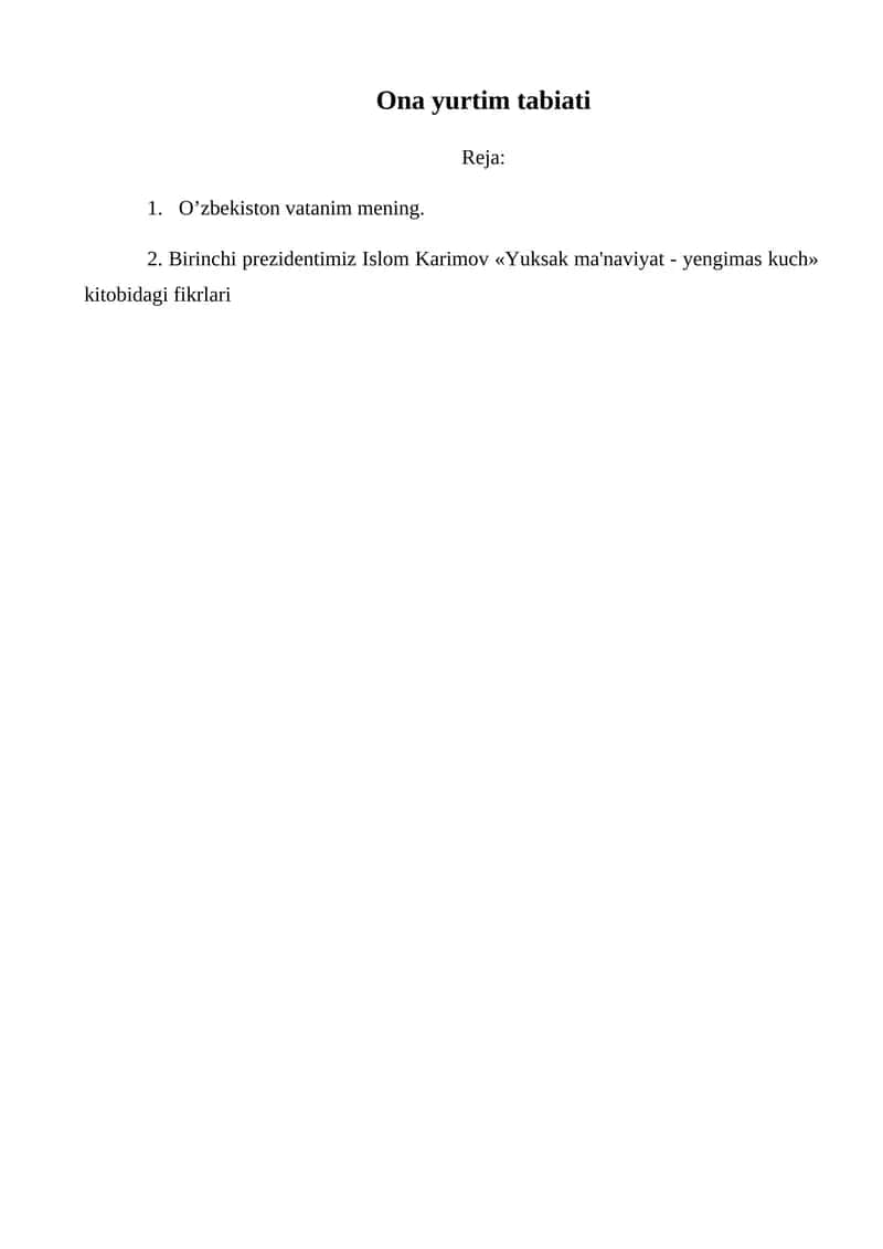 O’zbekiston vatanim mening