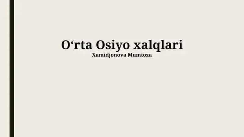 Markaziy Osiyo xalqlari