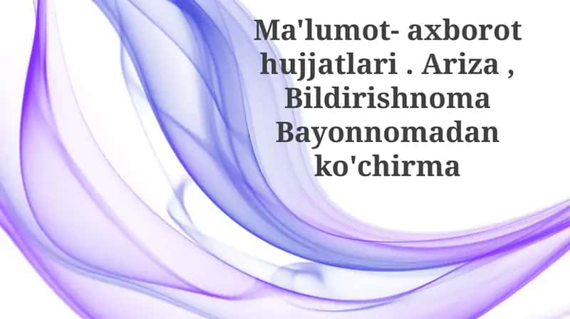 Ma'lumot va axborot hujjatlari