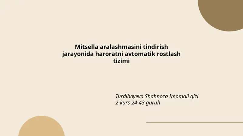Mitsella aralashmasini tindirish
