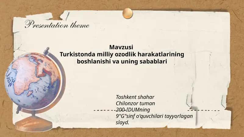 Turkistonda milliy ozodlik harakatlarining boshlanishi va uning sabablari