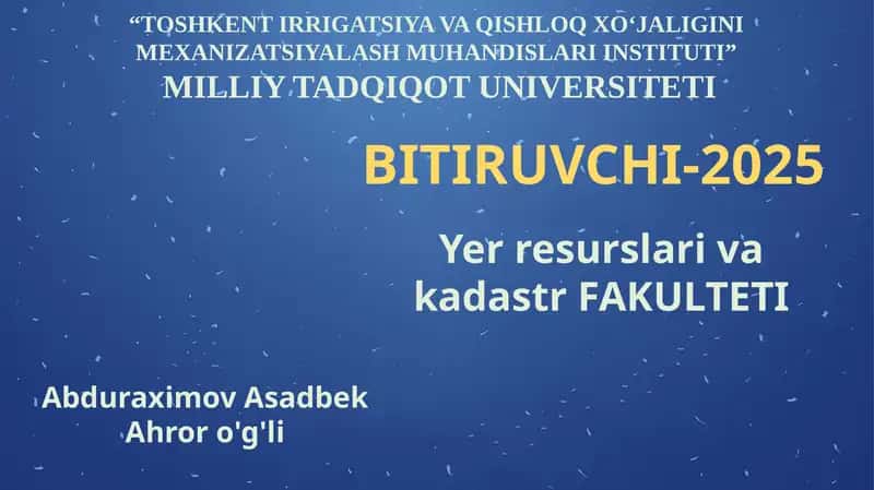 Yer resurslari va kadastr fakulteti bitiruvchilari