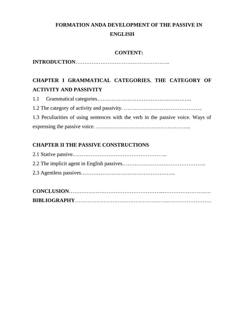 Formation and Development of the Passive in English