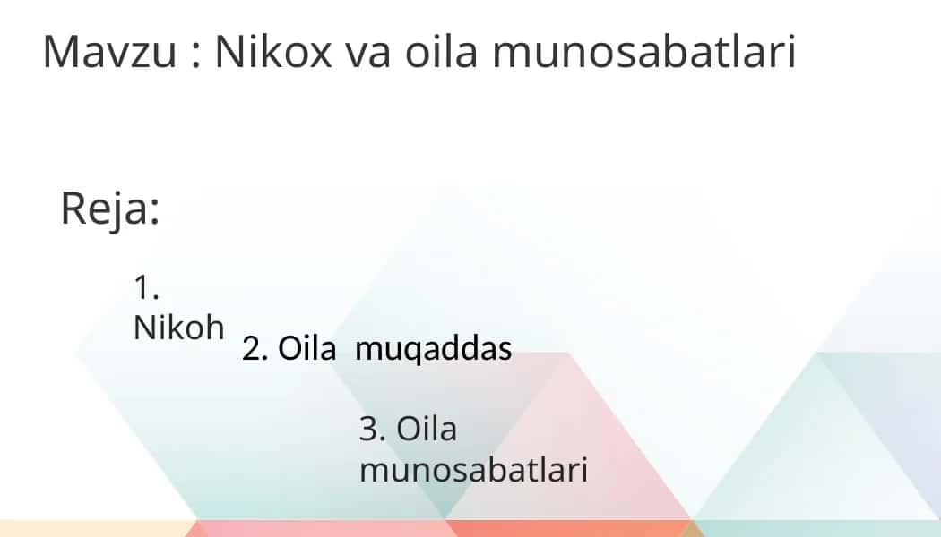 Nikox va oila munosabatlari