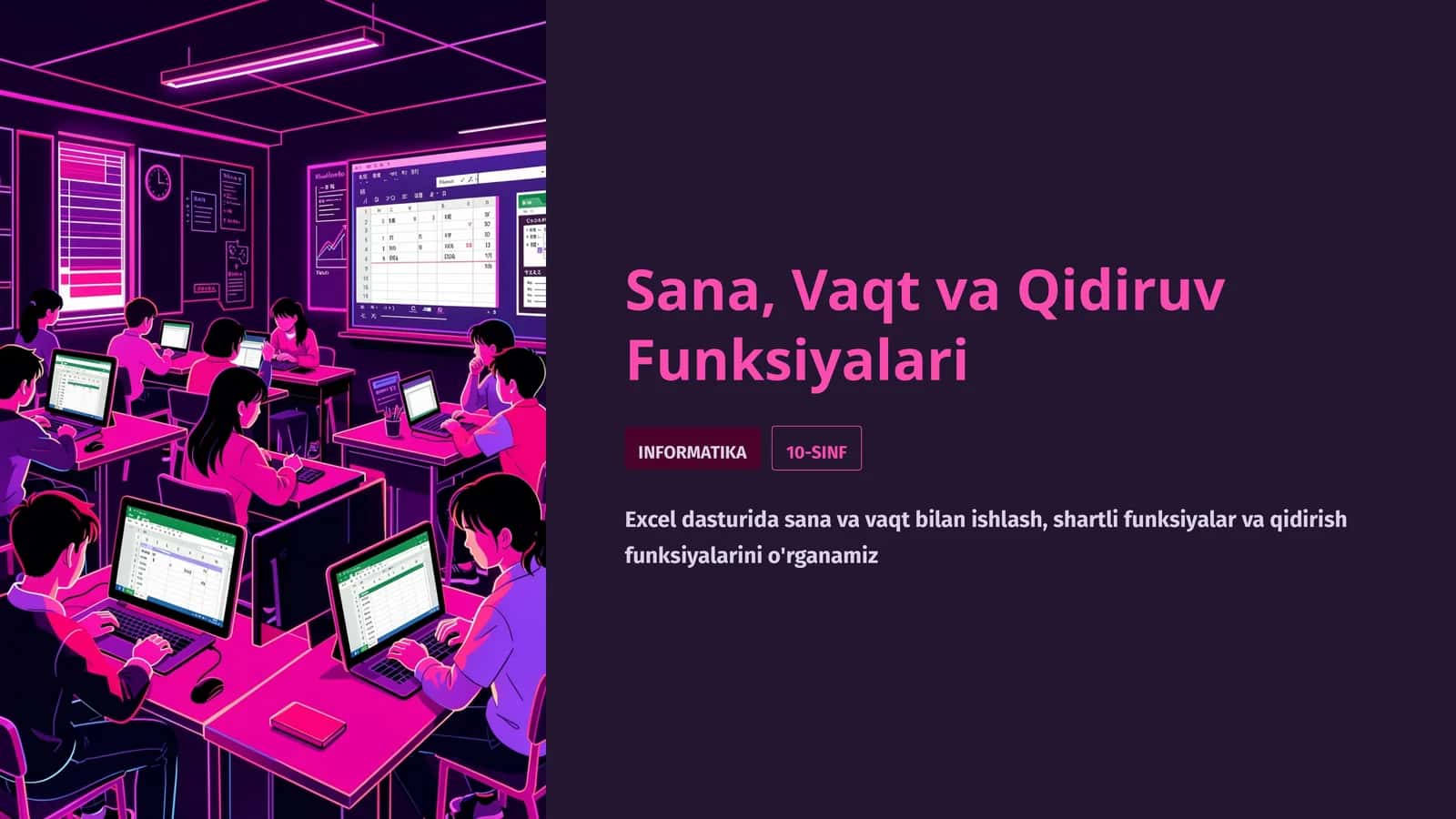 Sana, Vaqt va Qidiruv Funksiyalari