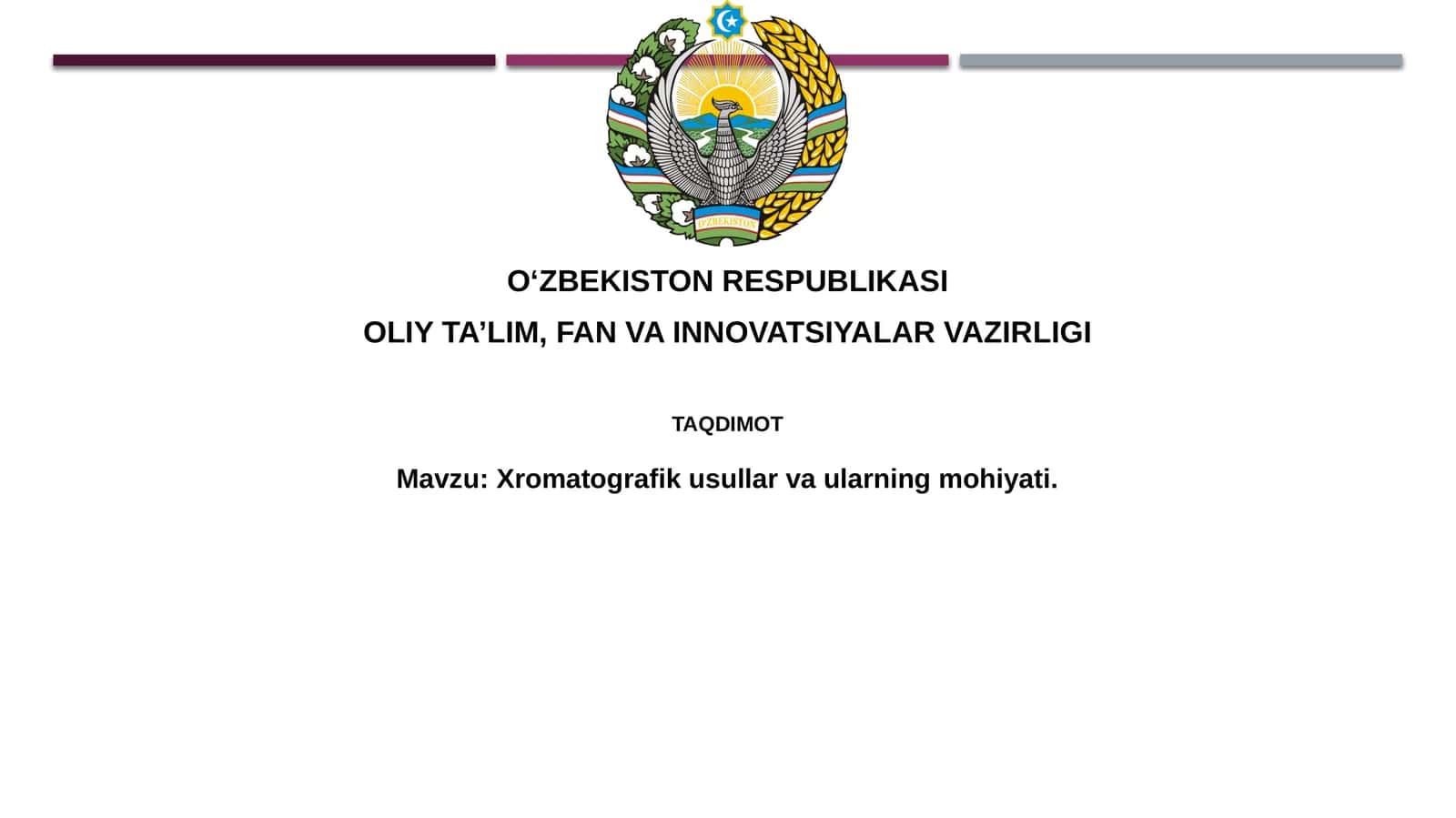 Xromatografik usullar va ularning mohiyati