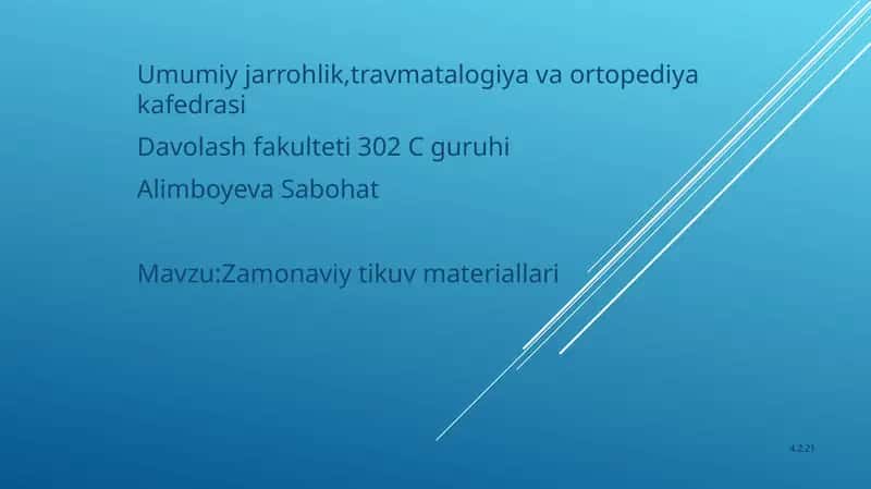 JARROXLIK TIKUV MATERIALLARI