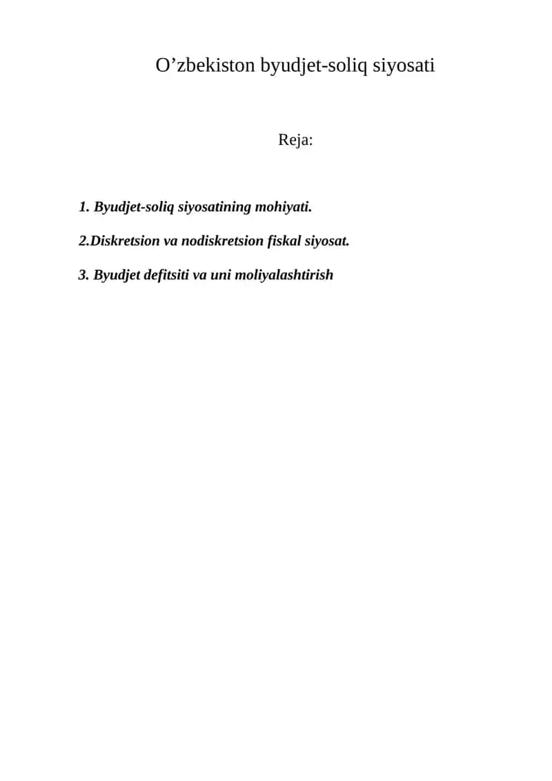 Byudjet-soliq siyosati