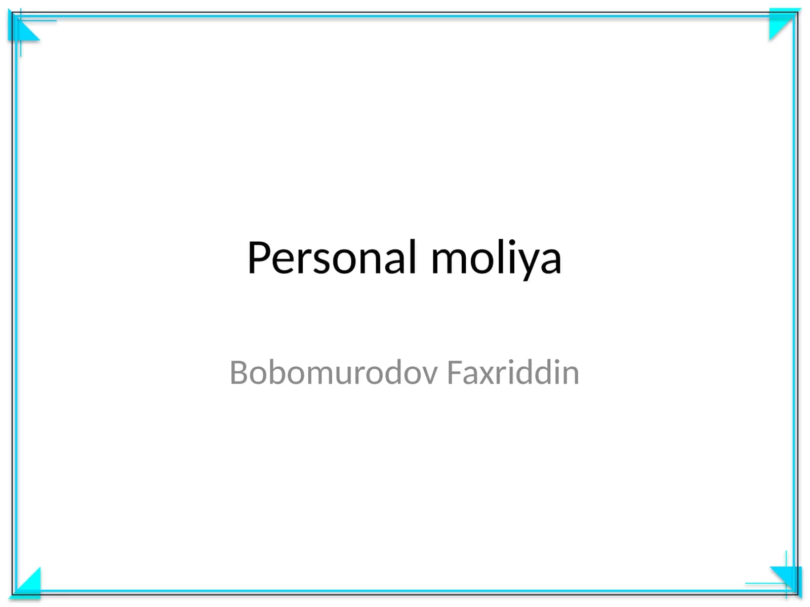 Personal moliya