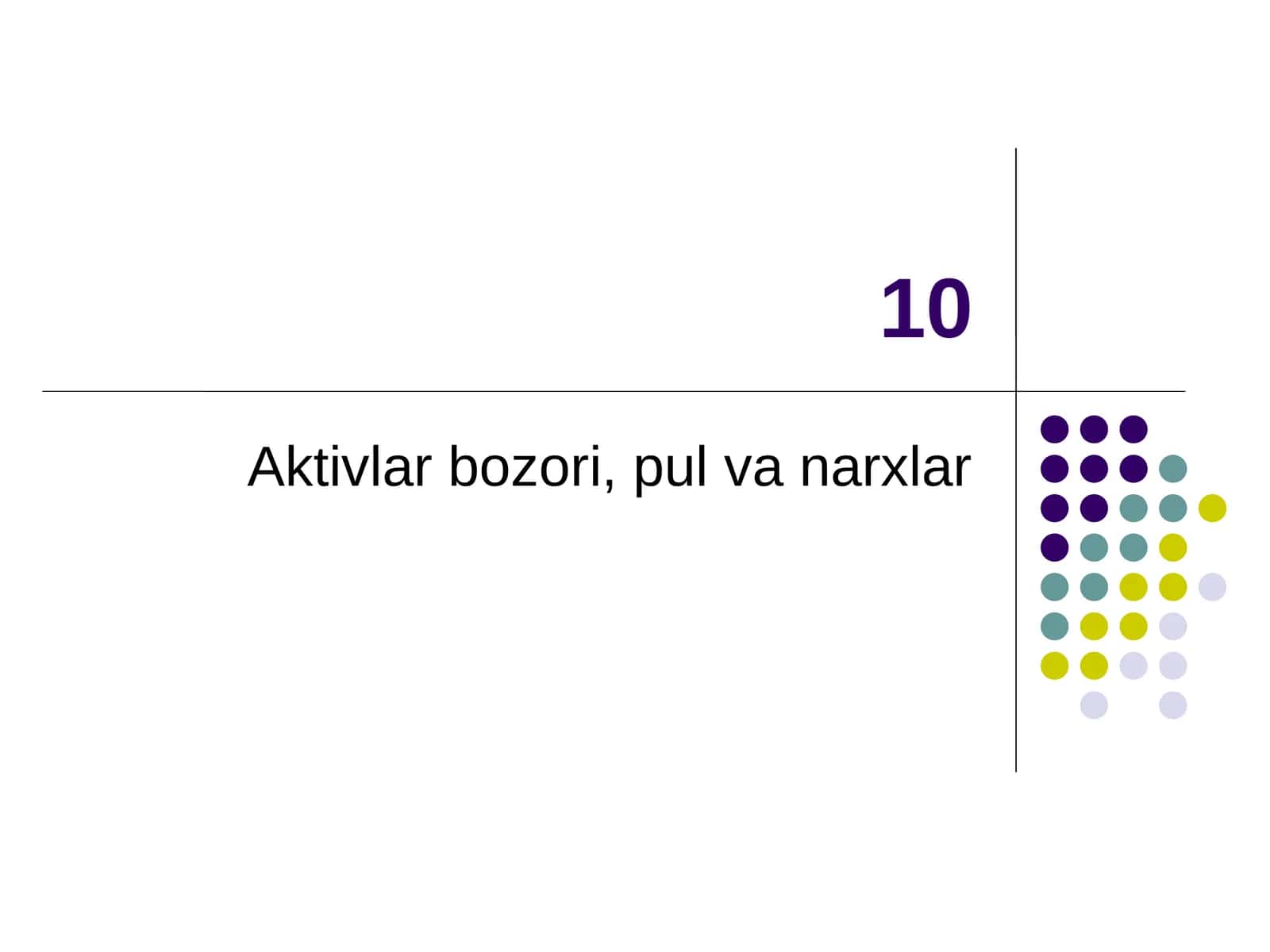 Aktivlar bozori, pul va narxlar