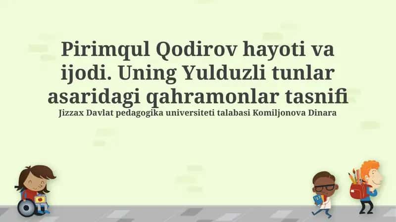 "Yulduzli Kechalar" Romanidagi Qahramonlarning Xarakteristikasi