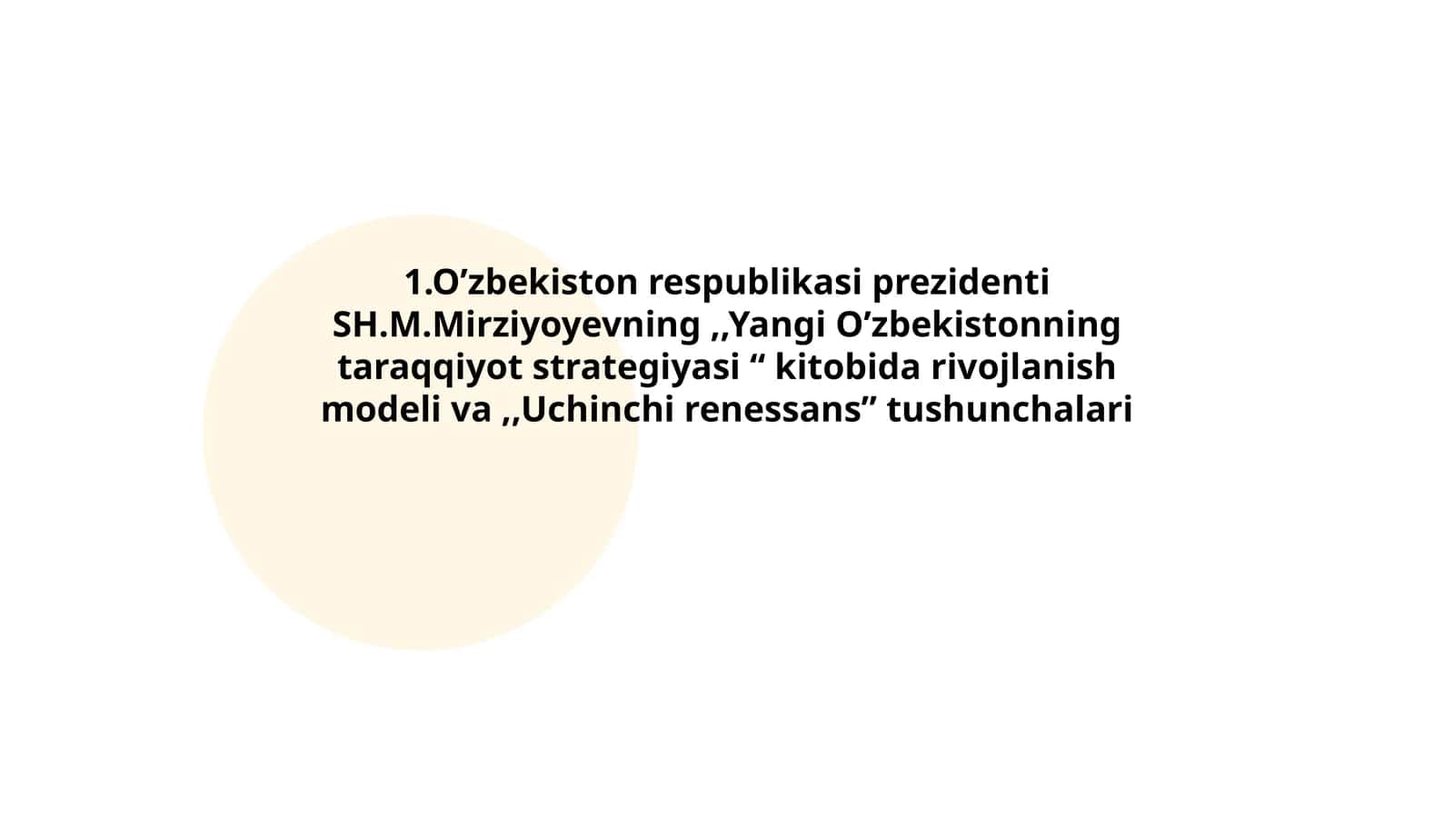 Yangi O’zbekistonning taraqqiyot strategiyasi