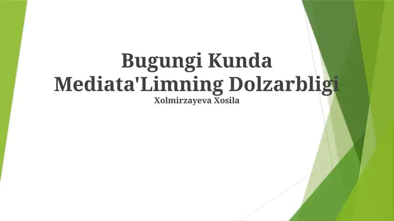 Mediata'Limning Dolzarbligi