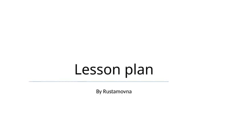 Lesson plan