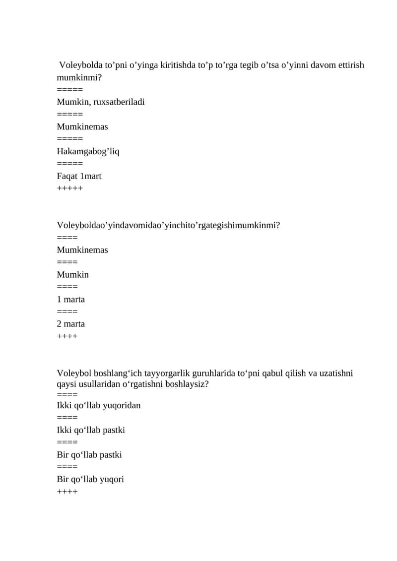 Voleybol qonunchalari