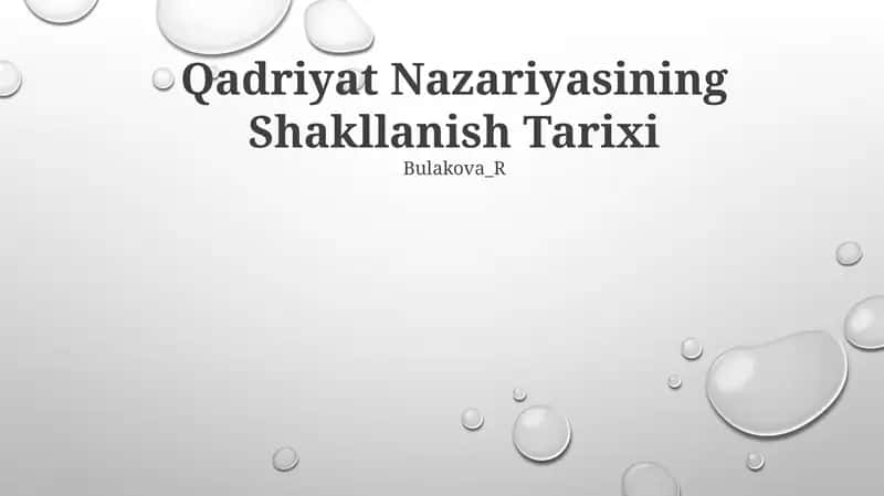 Qadriyat Nazariyasining Shakllanish Tarixi