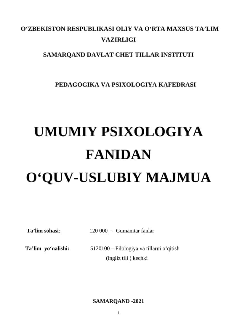 Umumiy psixologiya