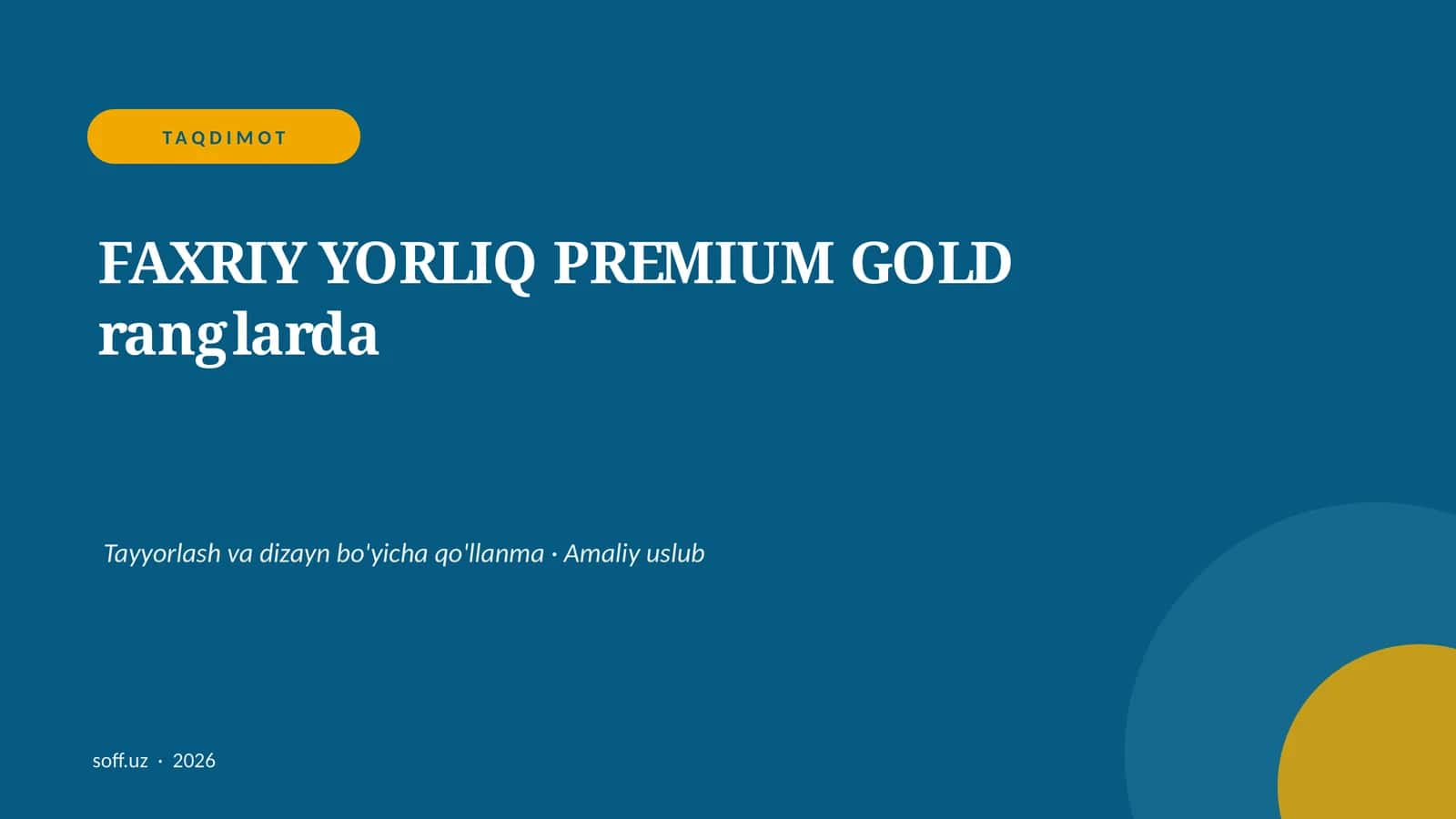 Faxriy Yorliq Premium Gold