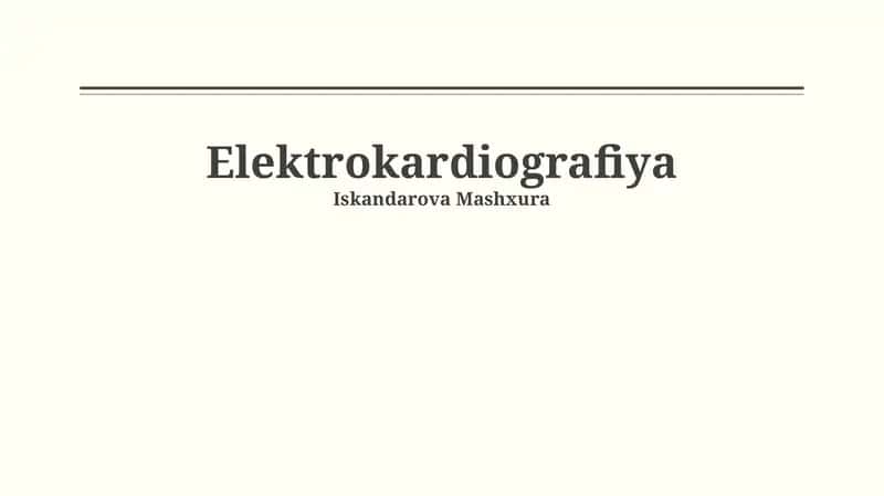 Elektrokardiografiya