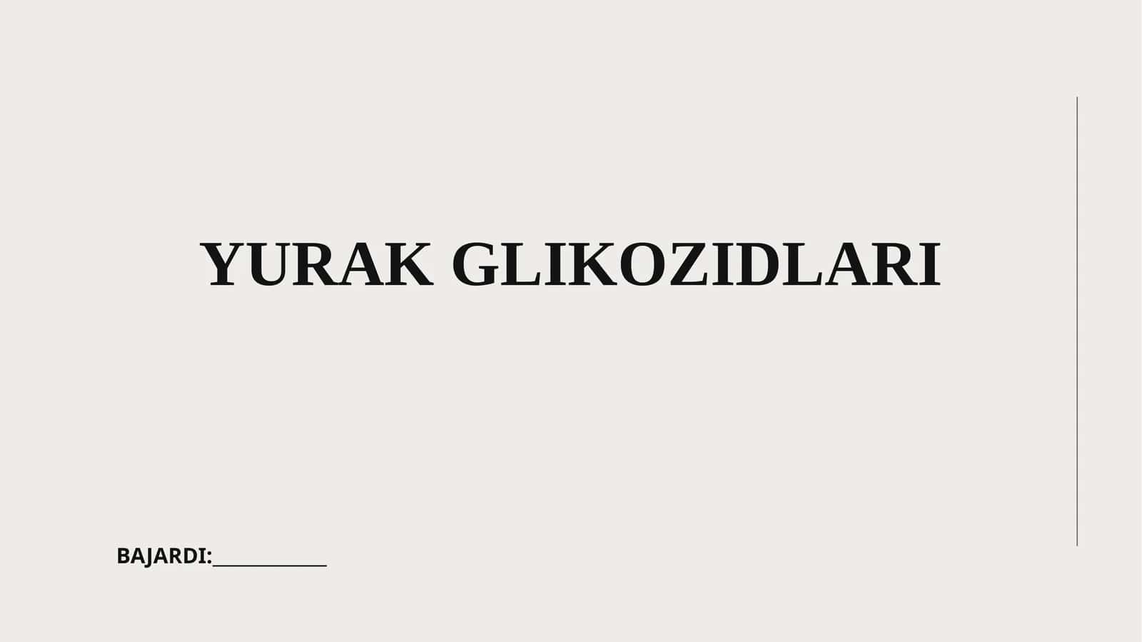 Yurak Glikozidlari