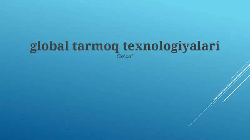 Global Tarmoq Texnologiyalari