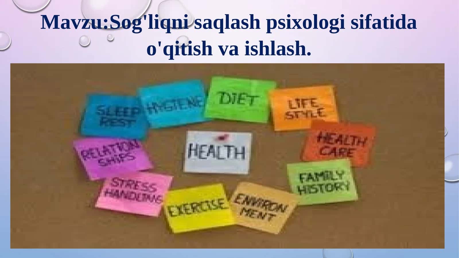 Sog'liqnisaqlash psixologi sifatida o'qitish va ishlash
