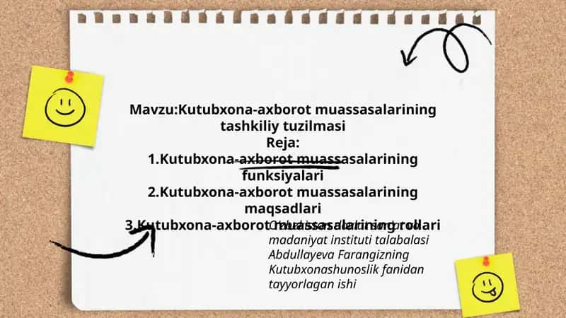 Kutubxona-axborot muassasalarining tashkiliy tuzilmasi