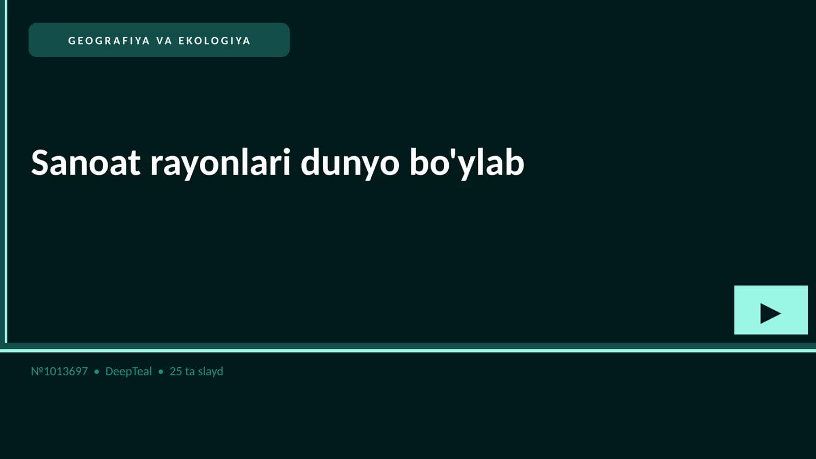 GEOGRAFIYA VA EKOLOGIYA Sanoat rayonlari dunyo bo'ylab