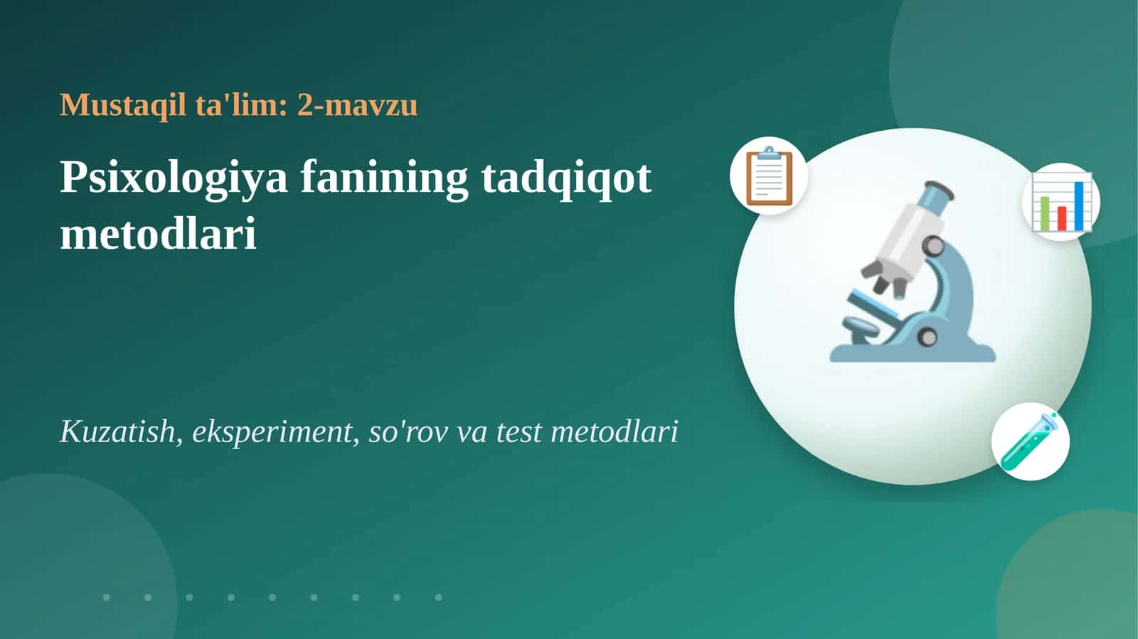 Psixologiya fanining tadqiqot metodlari