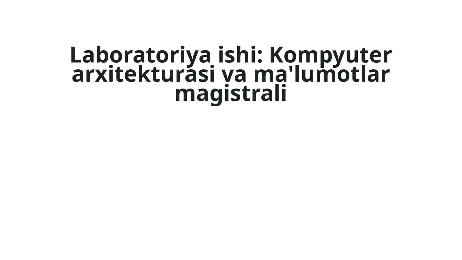 Kompyuter bo'yicha ma'lumot