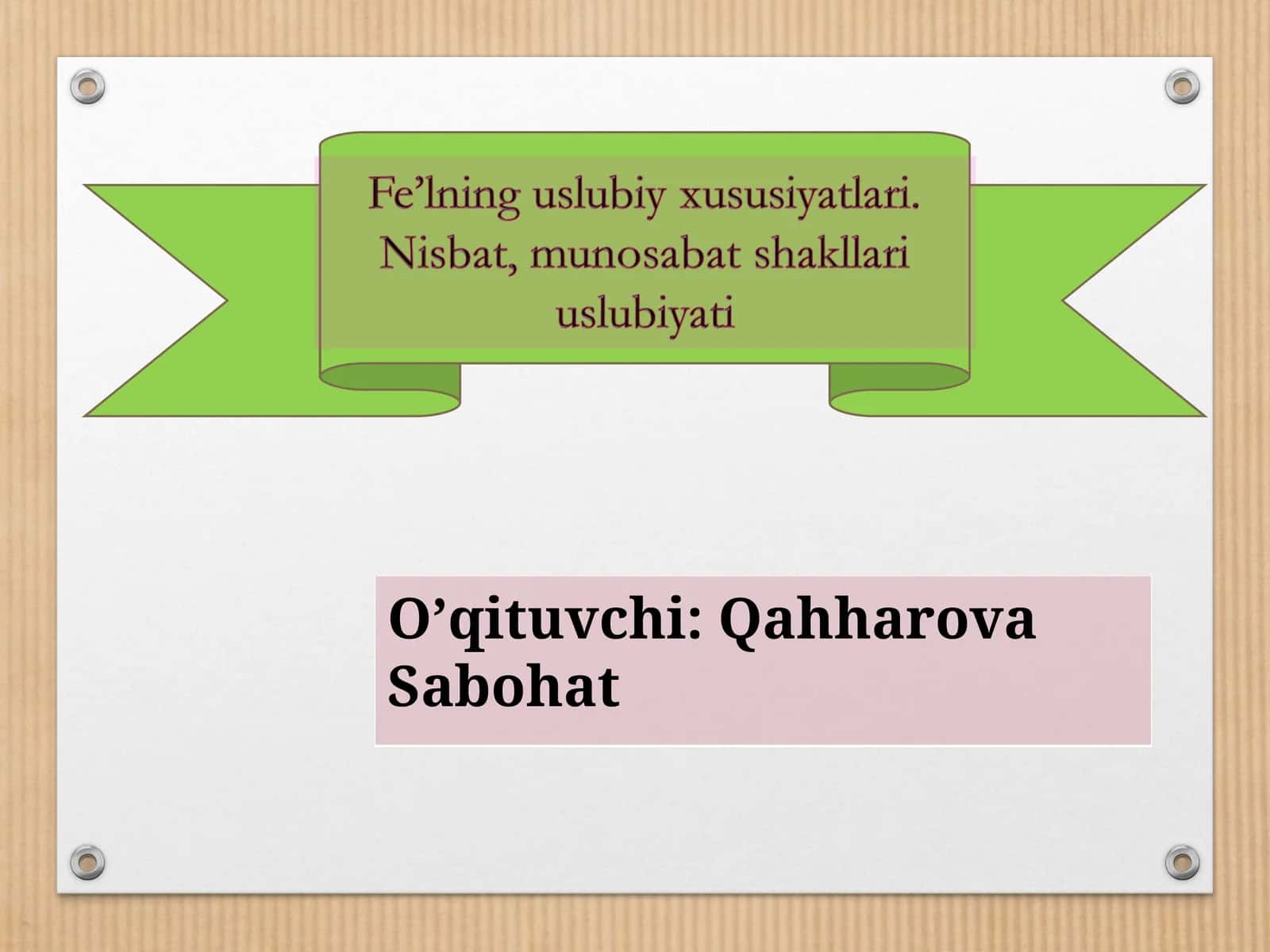 Harakat va holat fe’llari