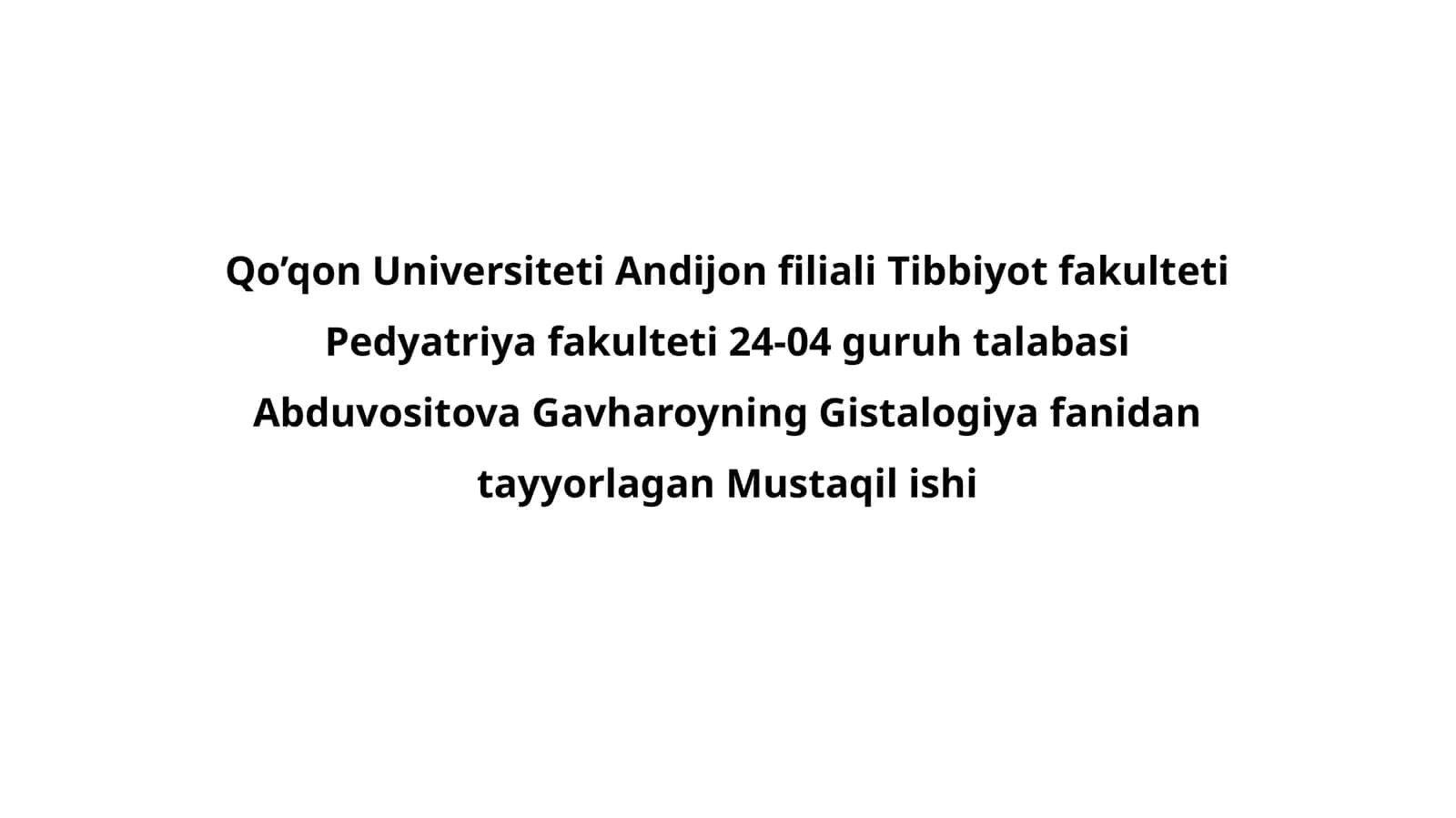 Gistalogiyafani jinsiy tayyorlash