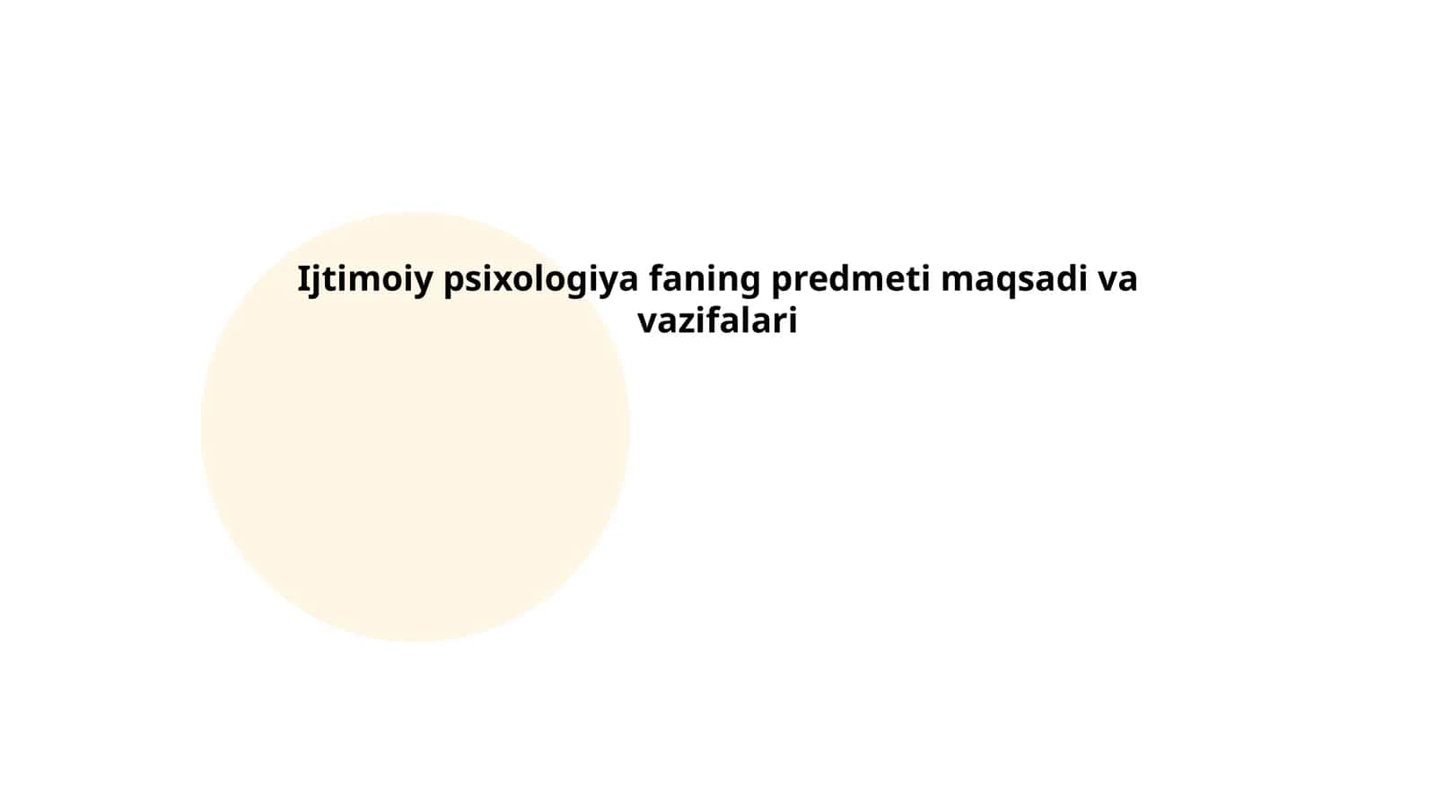 Ijtimoiy psixologiya faning predmeti maqsadi va vazifalari