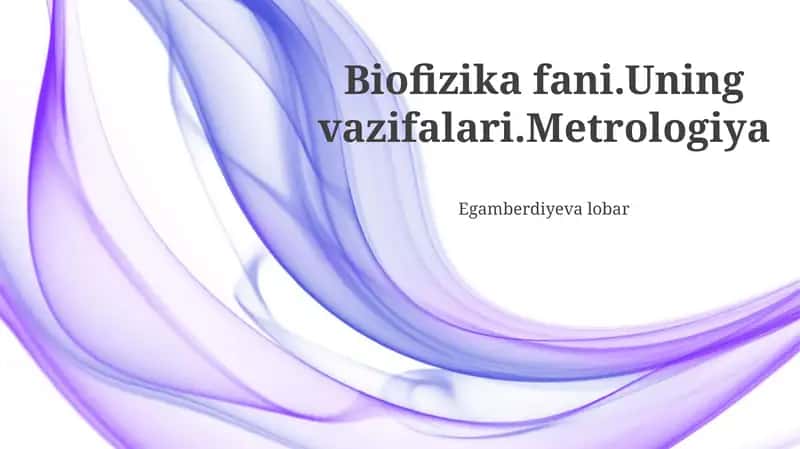 Biofizika fani