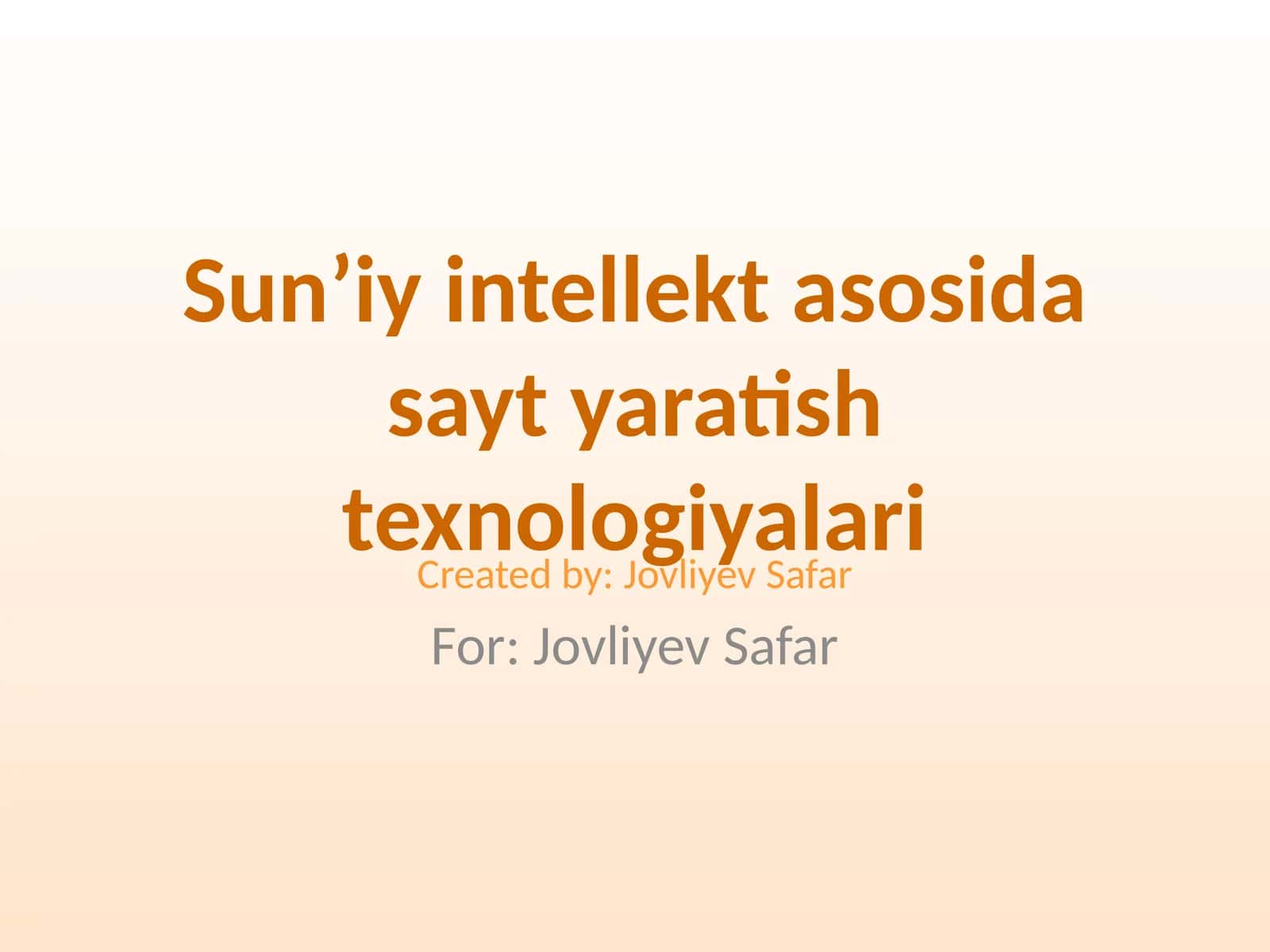 Sun’iy intellekt asosida sayt yaratish texnologiyalari