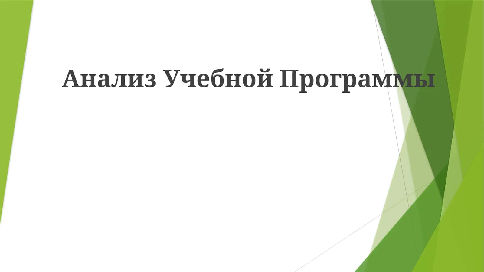 Анализ Учебной Программы