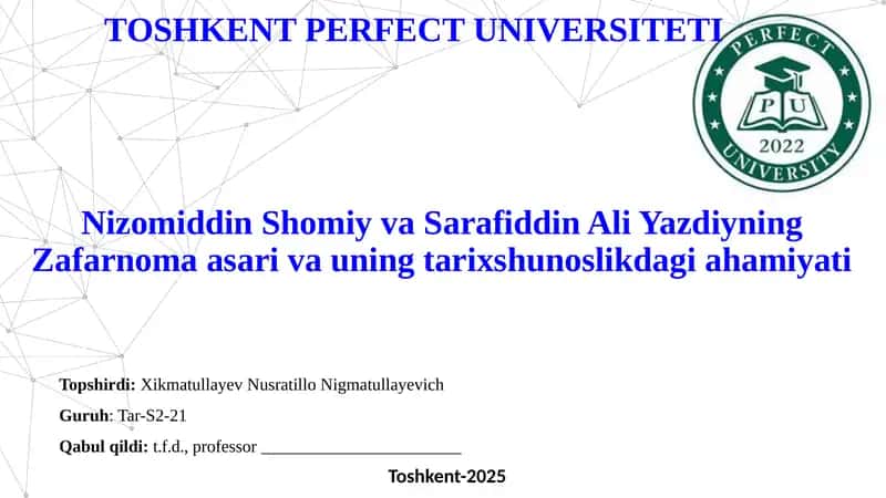 Zafarnoma asari va uning tarixshunoslikdagi ahamiyati