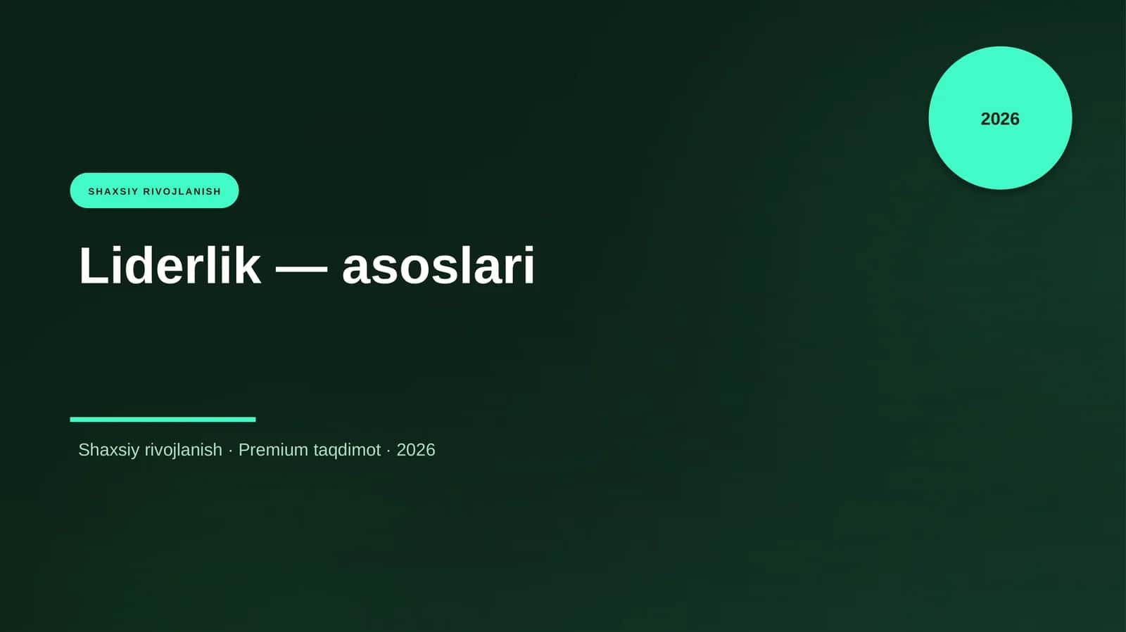 Liderlik — asoslari
