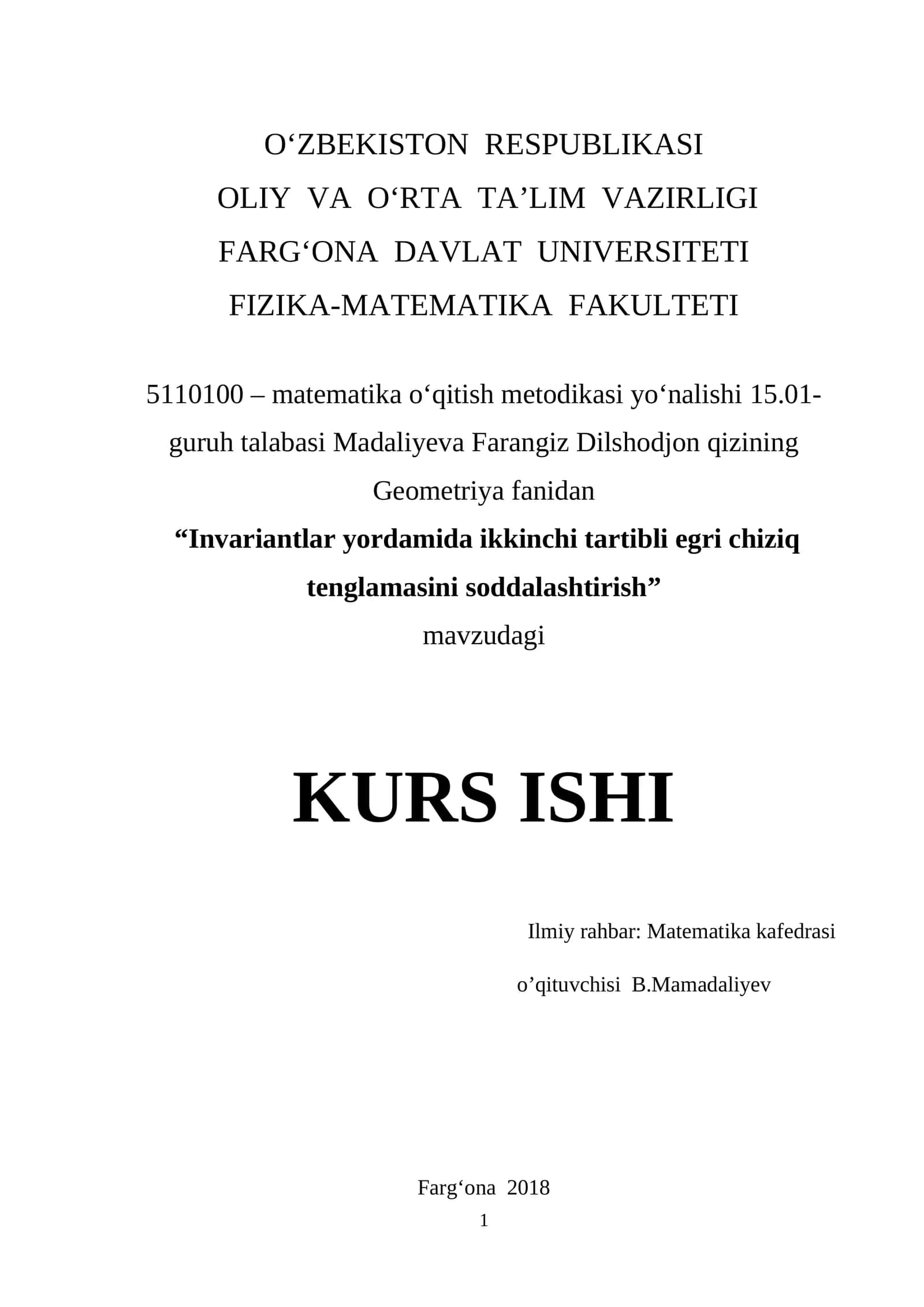 Ikkinchi tartibli egri chiziqning kanonik tenglamalari