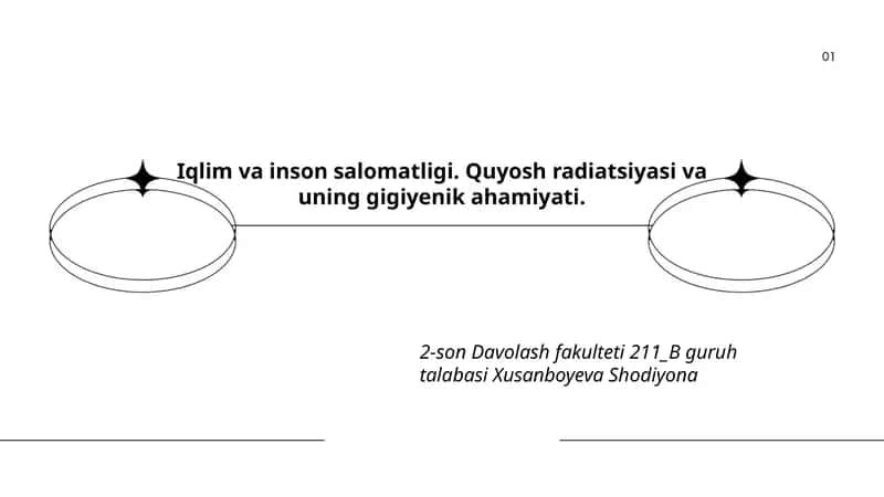 Iqlim va inson salomatligi. Quyosh radiatsiyasi va uning gigiyenik ahamiyati