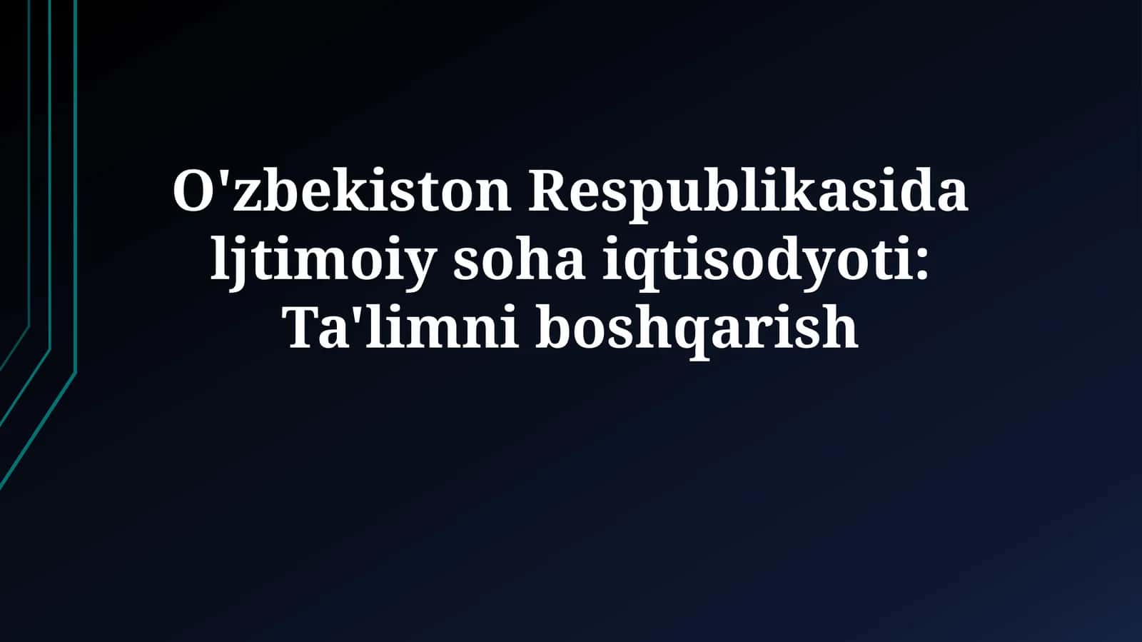 Ta'limni moliyalashtirish mexanizmlari, xarajatlar va investitsiyalarning tahlili