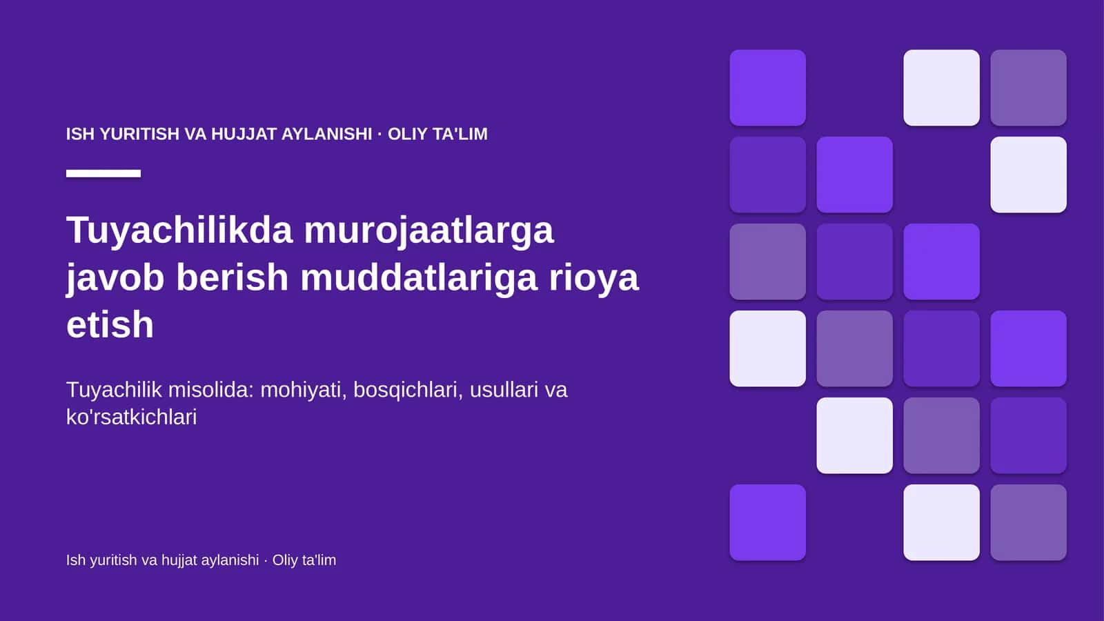 tuyachilikda murojaatlarga javob berish muddatlariga rioya etish 5758