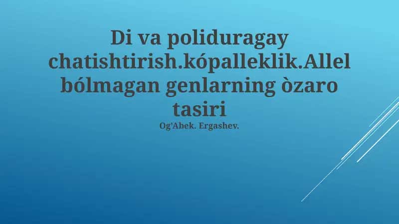 Epistaz turlari