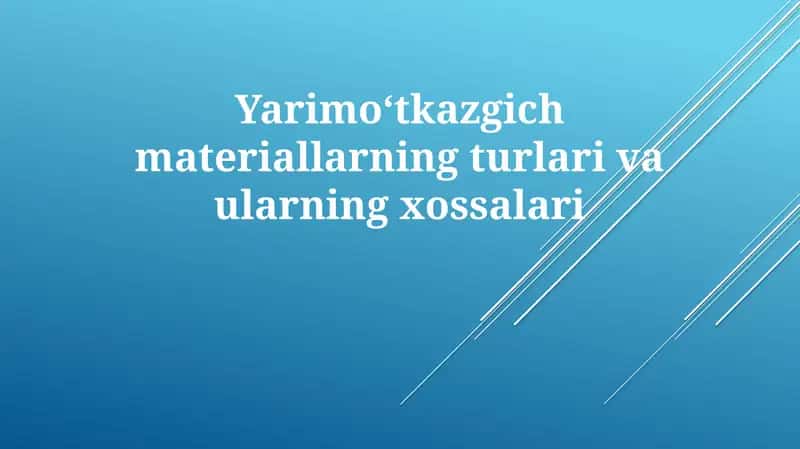Yarimo‘tkazgich materiallar