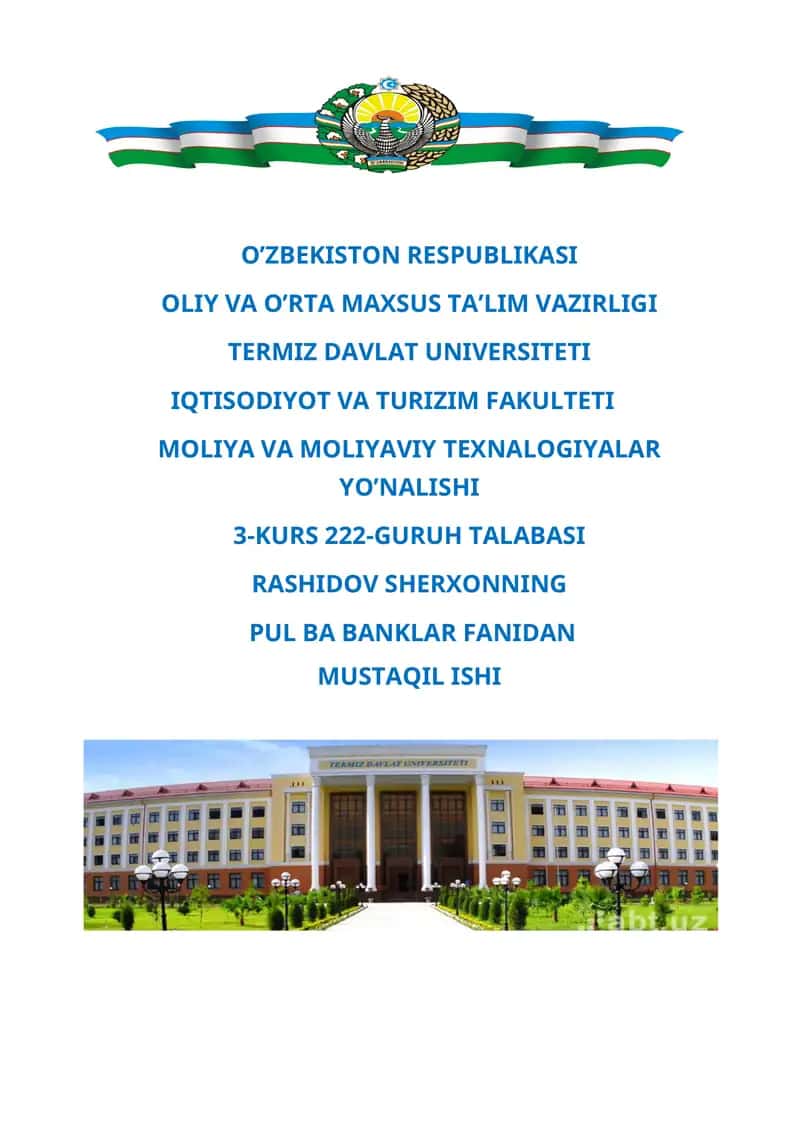 Banklarning kelib chiqishi va bank tizimi